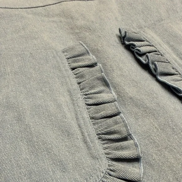 Loeffler Randall denim ruffle pocket miniskirt - Picture 3 of 6